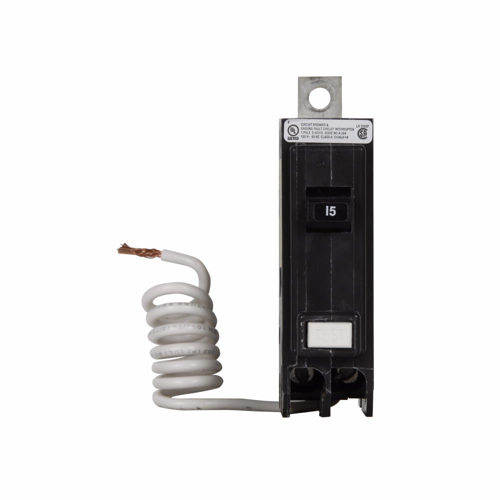 QBHGFT1015 | Eaton 15A 1-Pole 120/240V Quicklag Molded Case Ground Fault Circuit Breaker