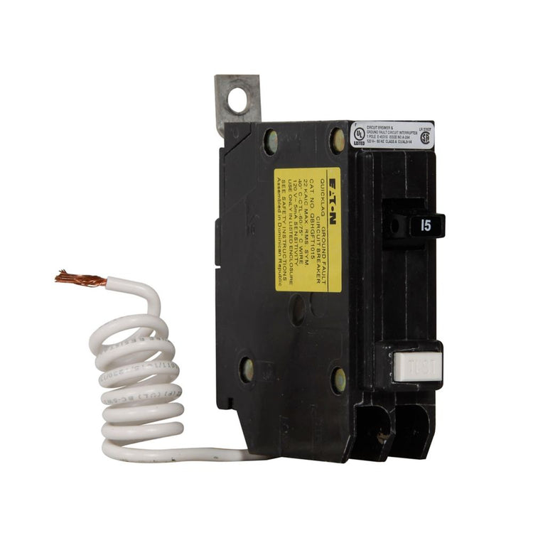 QBHGFT1015 | Eaton 15A 1-Pole 120/240V Quicklag Molded Case Ground Fault Circuit Breaker