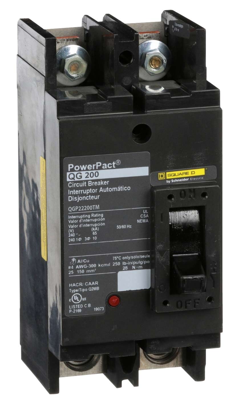 QGP22200TM | Square D 200A 2-Pole 240VAC Thermal Magnetic Molded Case Circuit Breaker