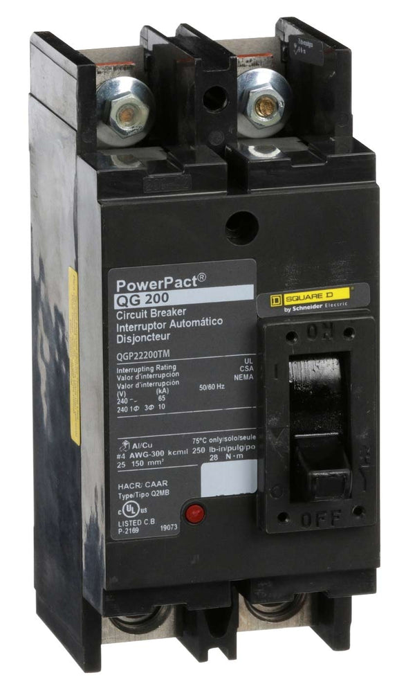 QGP22200TM | Square D 200A 2-Pole 240VAC Thermal Magnetic Molded Case Circuit Breaker