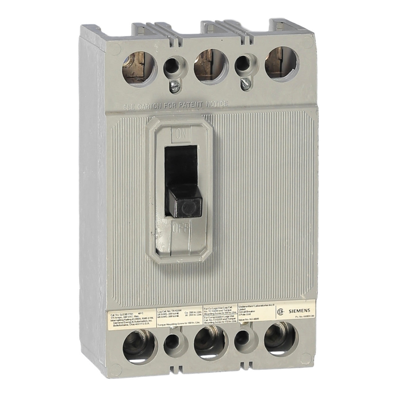 QJ23B150H | Siemens 3-Pole 150A 240V Molded Case Circuit Breaker