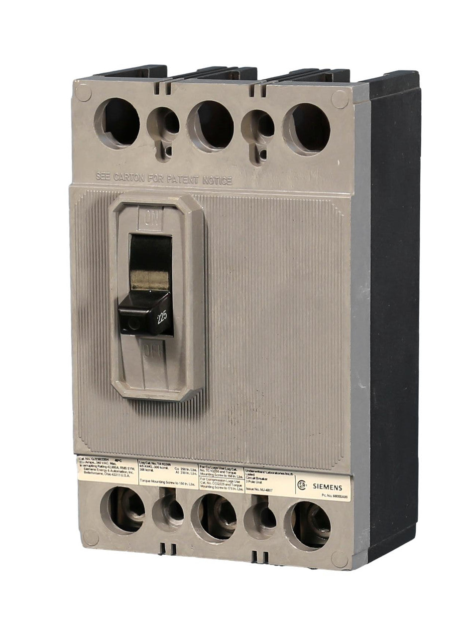 QJ23B225H | Siemens Circuit Breaker 225A 3-Pole 240V QJ Series