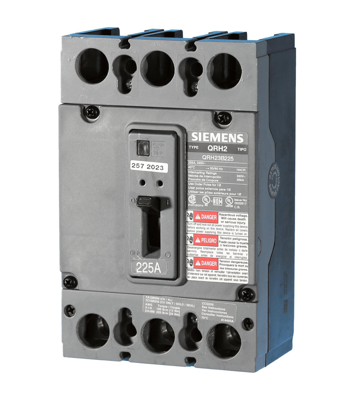 Siemens QRH23B225 QR Series Molded Case Circuit Breaker