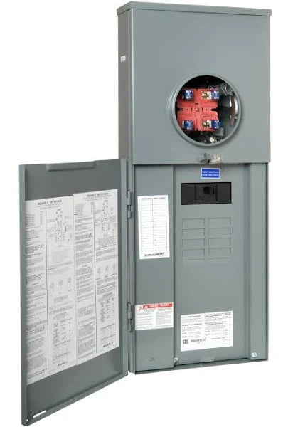RC816F200C | Schneider Electric Meter mains, Homeline, CSED, ringless socket, 200A, surface mount, maximum 8 spaces, 16 circuits, no bypass