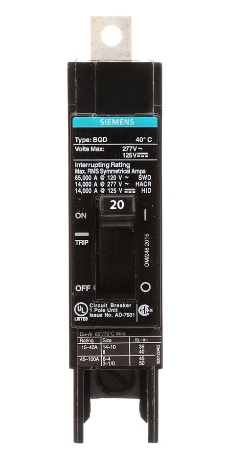 BQD120 | Siemens 1 Pole Circuit Breaker