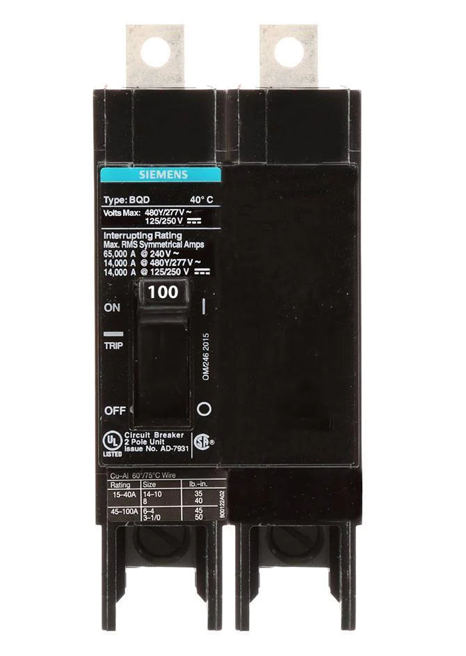 BQD2100 | Siemens 2 Pole Circuit Breaker