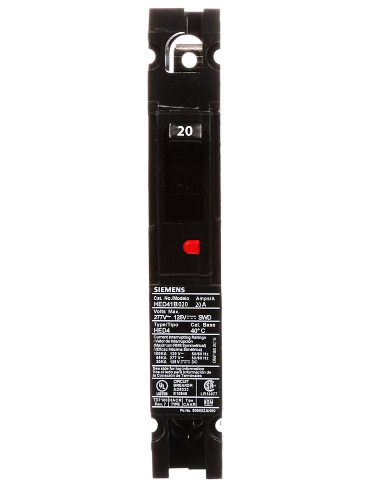 HED41B020L | Siemens 20A 1-Pole 277V Sentron Molded Case Circuit Breaker