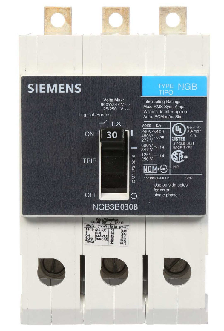 NGB3B030B | Siemens 3 Pole Circuit Breaker