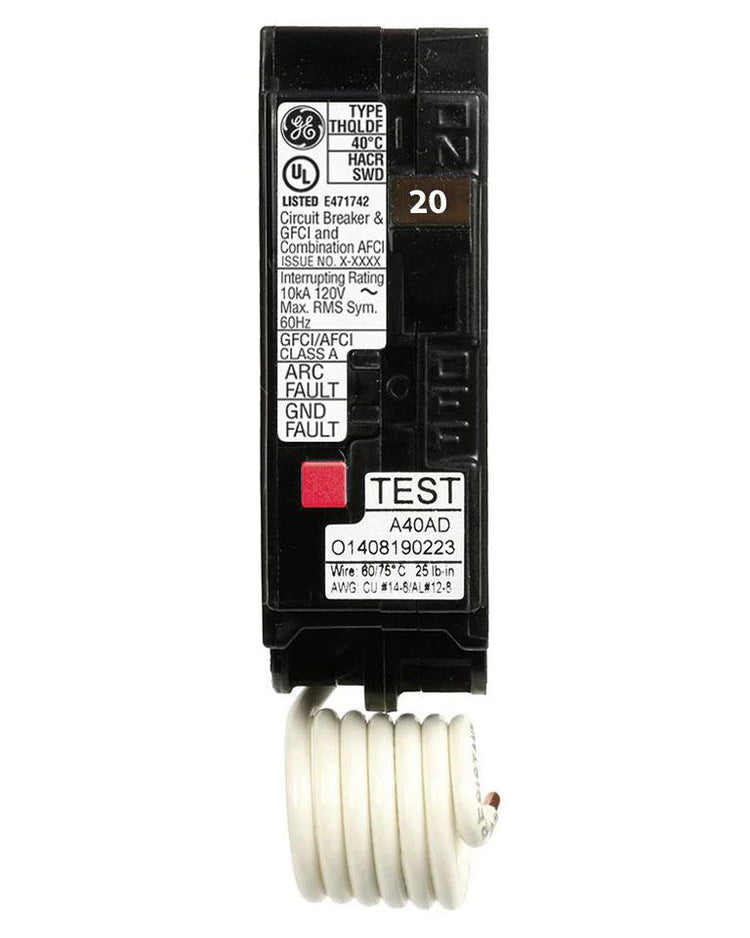 THQL1120DF | General Electric 20 Amp Dual Function Circuit Breaker