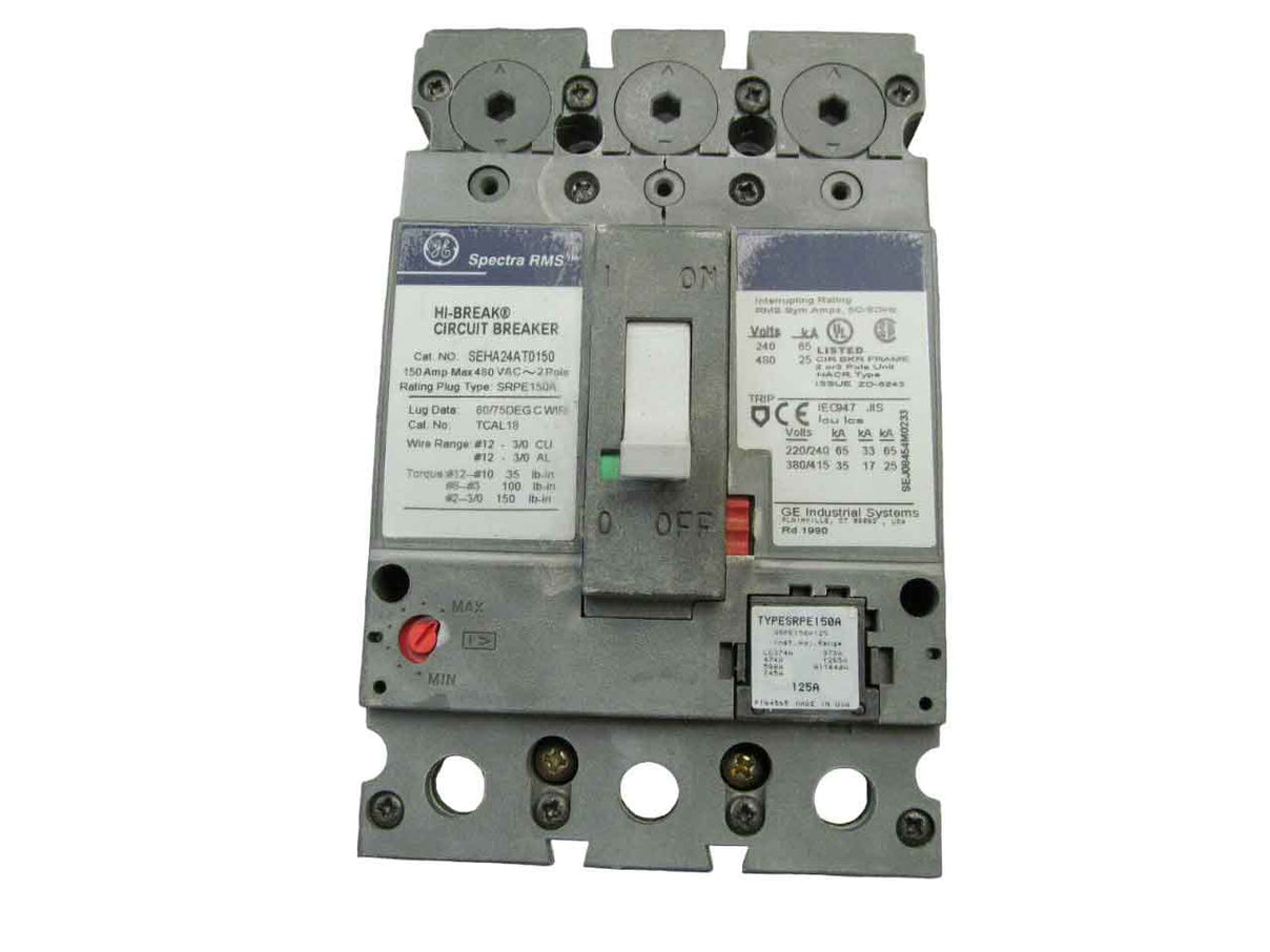 SEHA24AT0150 | General Electric 150A 2-Pole 480V Spectra Series Solid-State Circuit Breaker