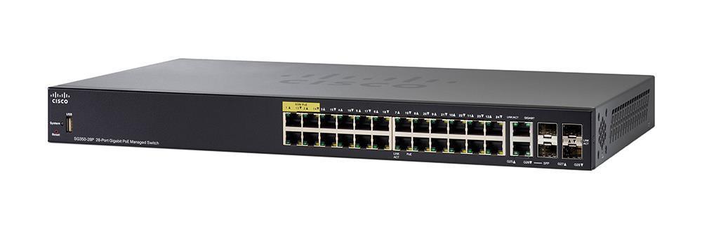 Cisco SG350-28P-K9-NA 28-Port Gigabit Managed PoE Switch