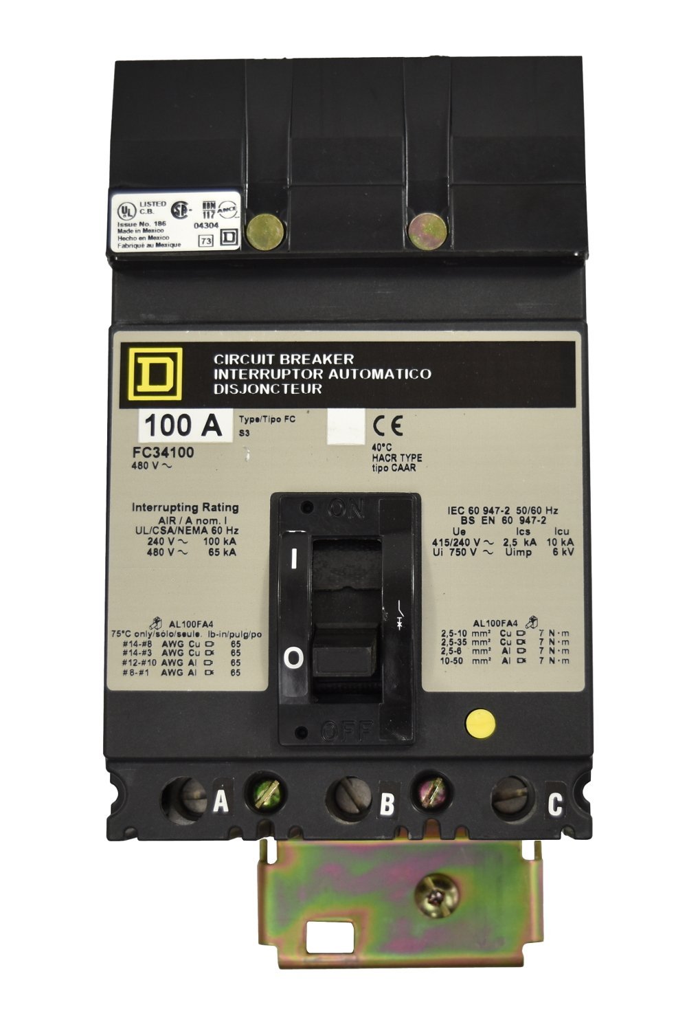 FC24070AC | Square D 70A 2-Pole 480V I-Line Thermal Magnetic Molded Case Circuit Breaker