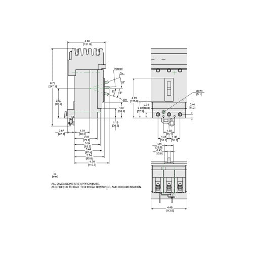 HJA260602 | Square D 60A 2-Pole PowerPacT H-Frame Thermal Magnetic Circuit Breaker