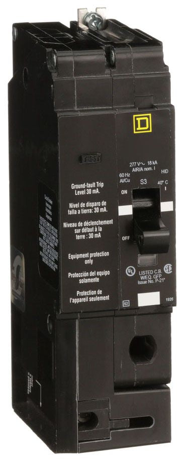 EDB14050EPD | Square D 50A 277V 1-Pole Thermal Magnetic Ground Fault Circuit Breaker