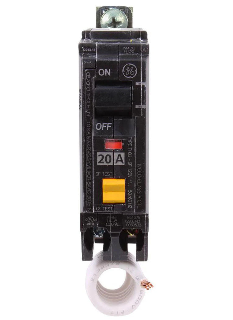 THQB1120GFEP | General Electric 20 Amp 30 mA Ground Fault (GFEP) Breaker