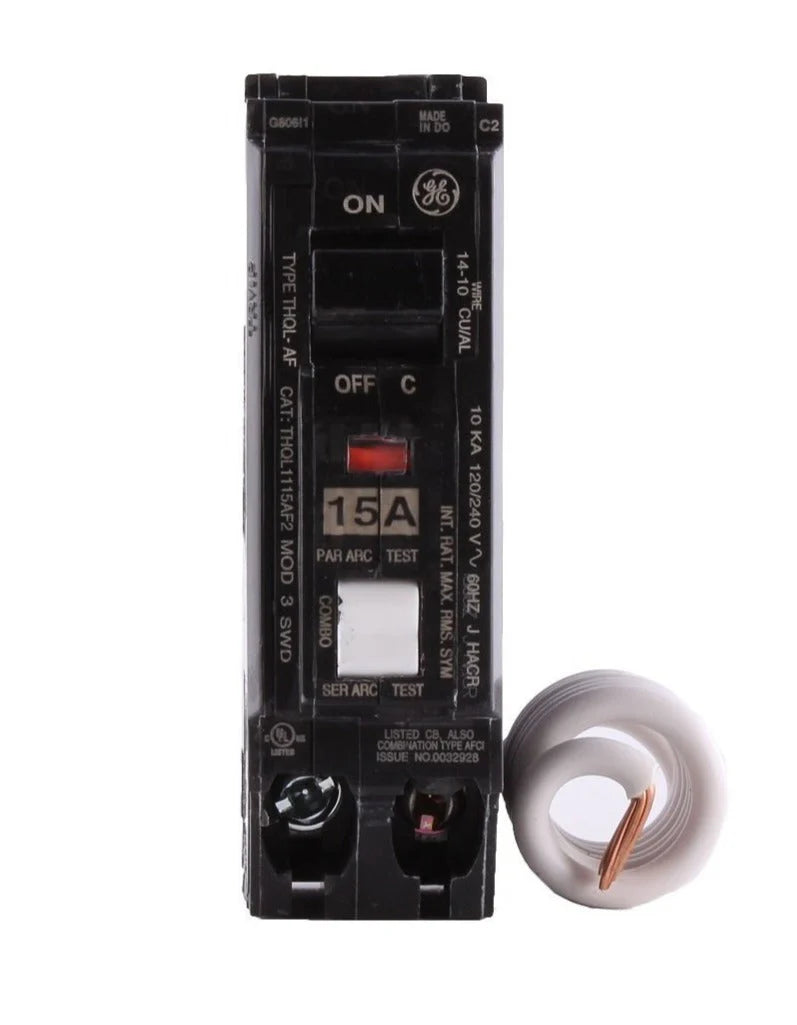 THQL1115AF2 | General Electric 15 Amp Arc Fault (AFCI) Circuit Breaker