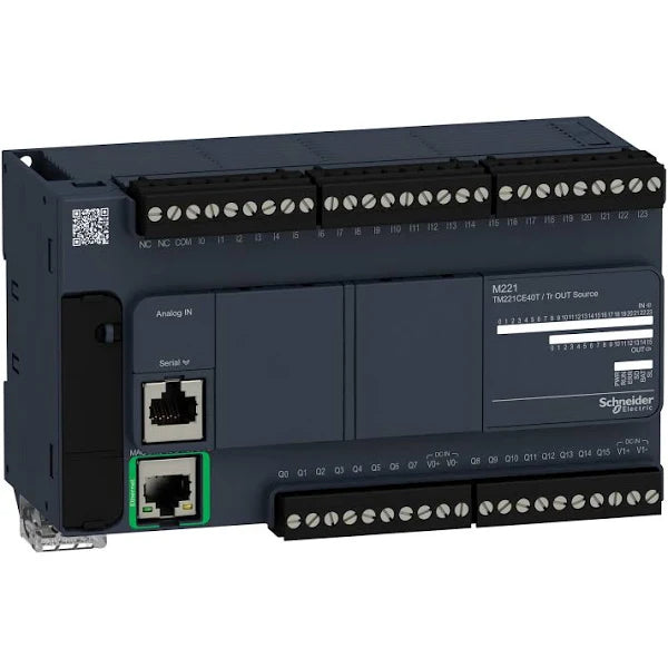 TM221CE40T | Schneider Electric Logic controller, Modicon M221, 40 IO, transistor, PNP, Ethernet
