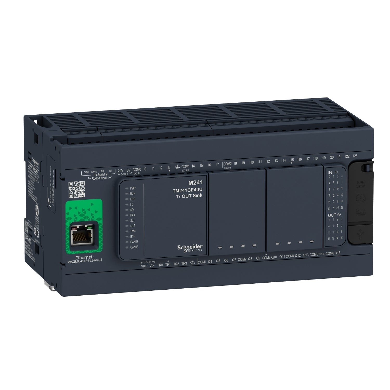 TM241CE40R | Schneider Electric Logic controller, Modicon M241, 40 IO, relay, Ethernet