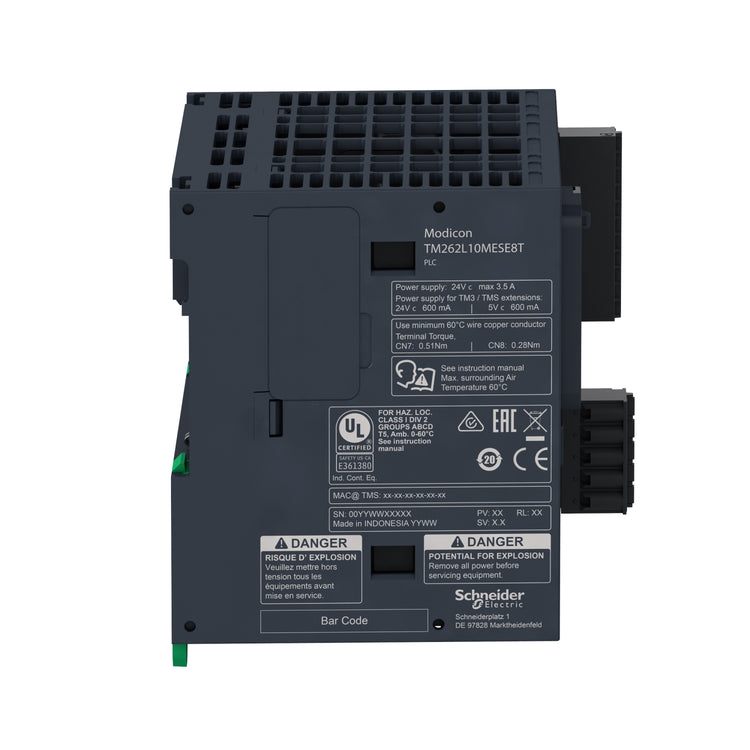 TM262L10MESE8T | Schneider Electric Logic controller, Modicon M262, 5ns per instruction, Ethernet
