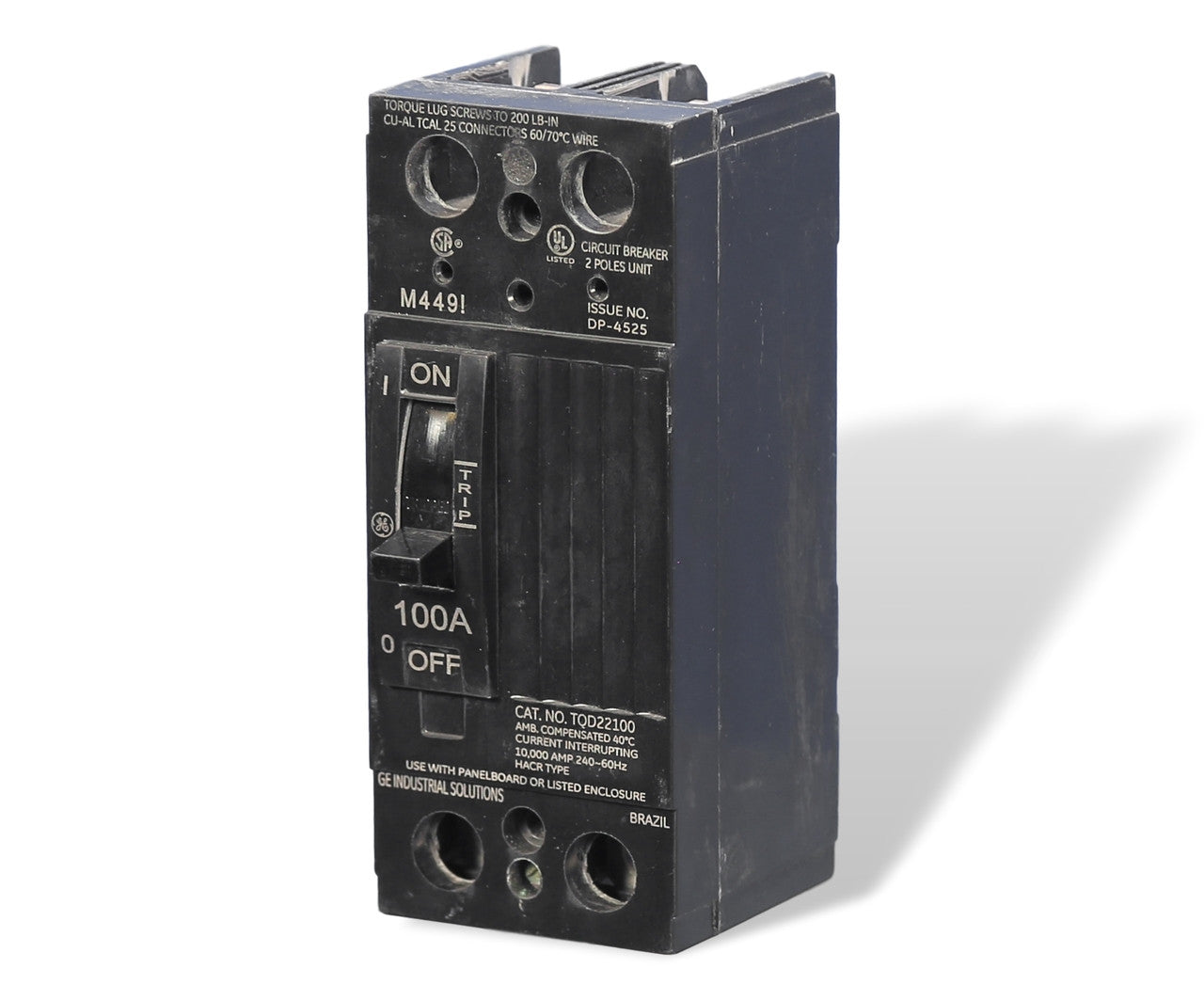 TQD22100WL | General Electric 100A 2-Pole 120/240V Thermal Magnetic Molded Case Circuit Breaker