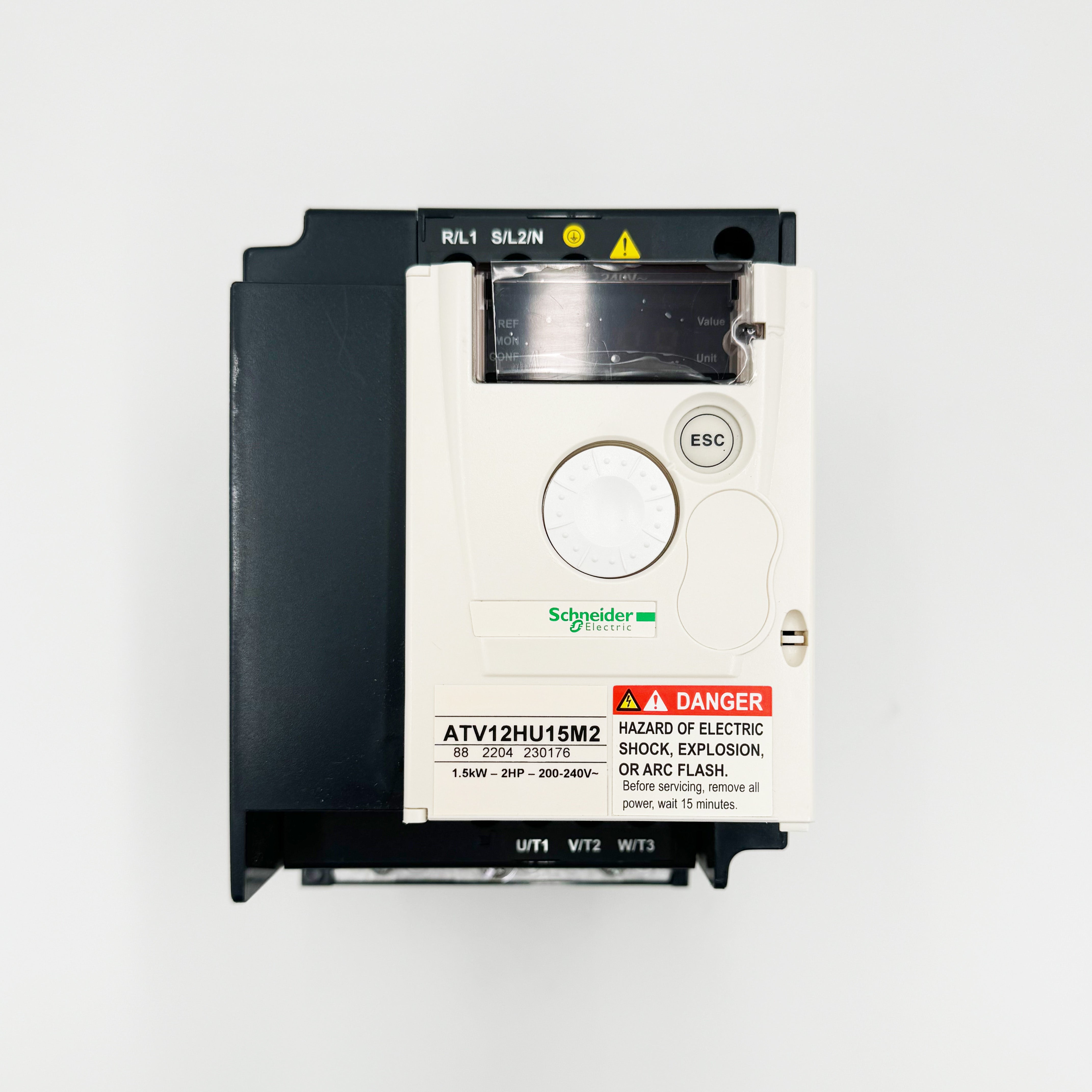 ATV12HU15M2 | Schneider Electric Variable speed drive, Altivar 12, 1.5kW, 2hp, 200 to 240V, 1 phase, with heat sink