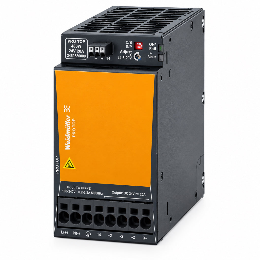Weidmuller 2466890000 Power Supply 24V 20A 480W Single Phase 85-277VAC Input