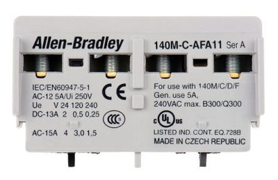 140M-C-AFA11 | Allen-Bradley front-mounted auxiliary contact, 1 NO + 1 NC, for 140M-C motor protectors