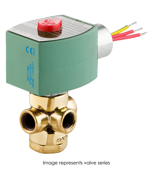 ASCO EF8308A40 Explosion-Proof Three-Way Brass Solenoid Valve with 110–120 Volt Alternating Current Coil