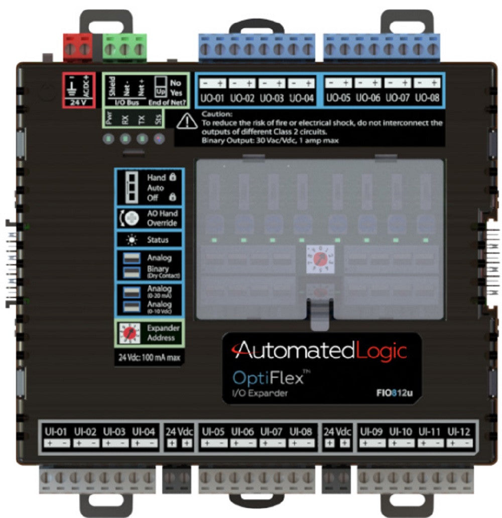 Automated Logic FIO812U OptiFlex I/O Expander with 12 Inputs and 8 Outputs