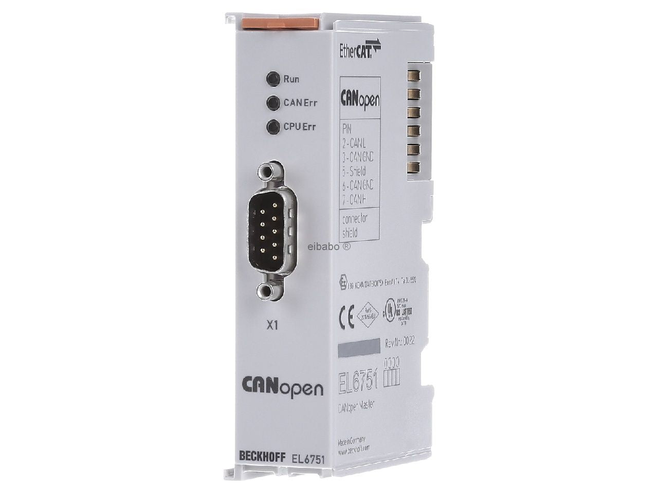 EL6751-0000 | Beckhoff EtherCAT CANopen Master/Slave Communication Terminal, 1-Channel