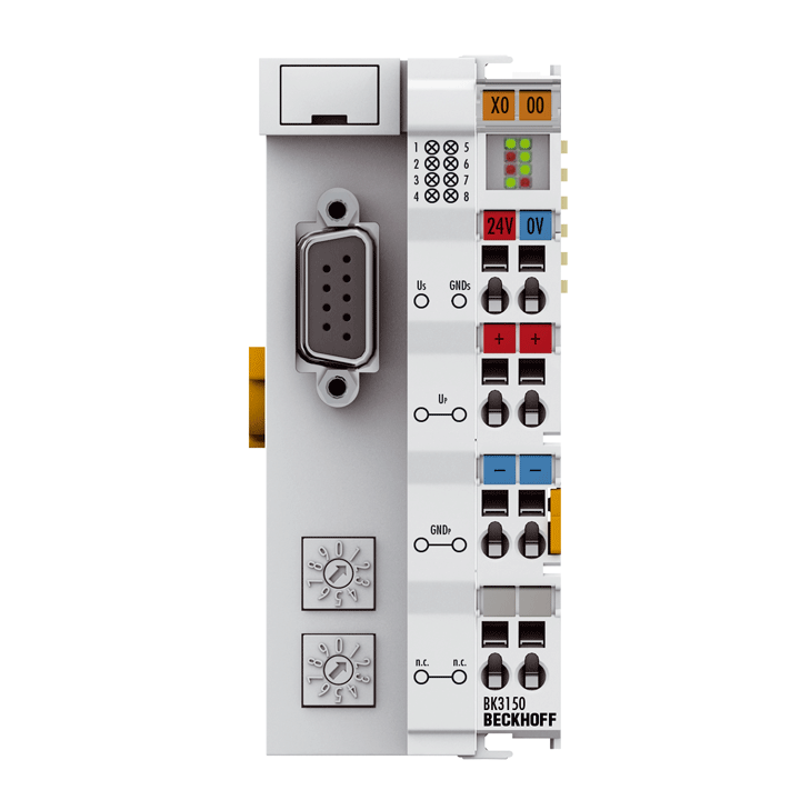 BK3150 | Beckhoff PROFIBUS Compact Bus Coupler 24 V DC, 12 Mbaud, 128-Byte I/O, 64 Terminals