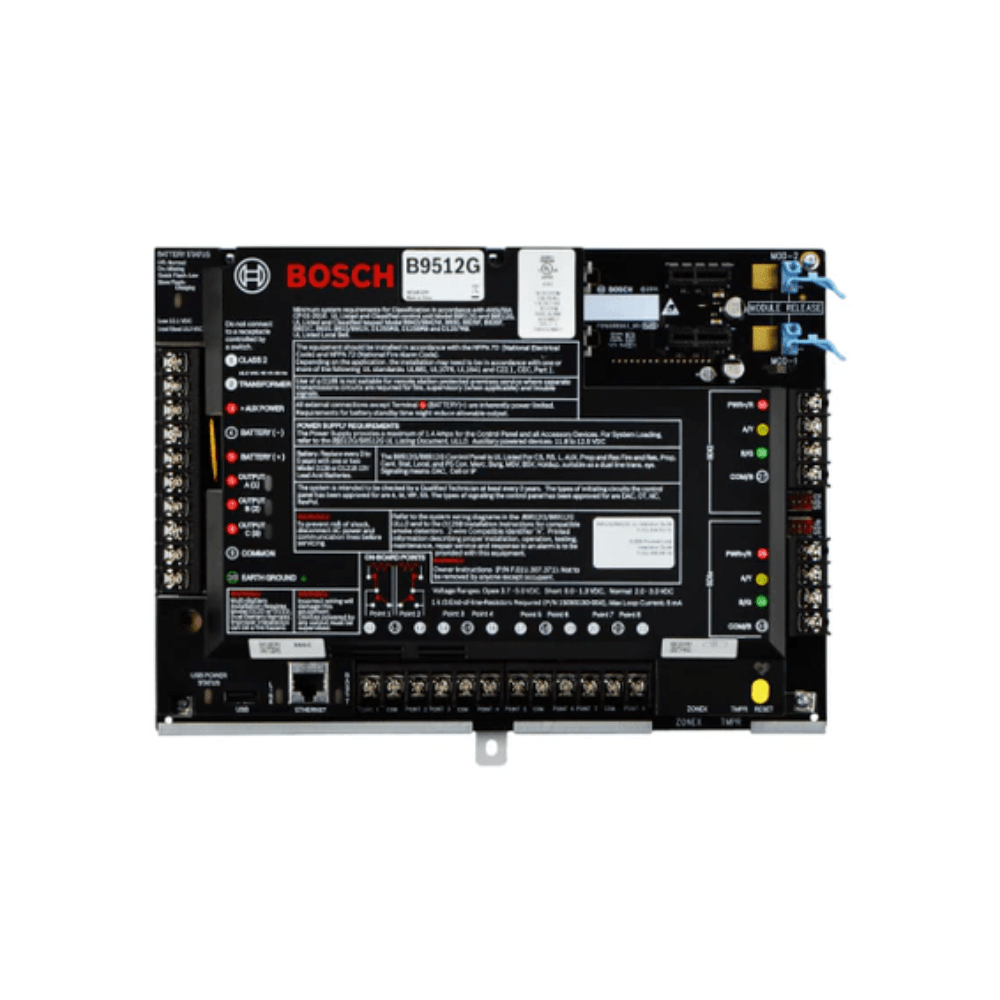 B9512G | Bosch IP Control Panel with 32 Areas, 599 Points, and Ethernet Connectivity
