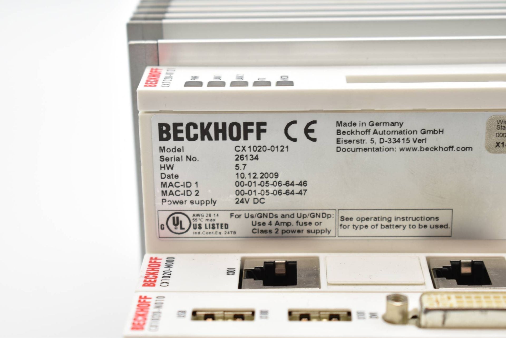 CX1020-0121 | Beckhoff Embedded PC Intel Celeron M 1 GHz with TwinCAT Runtime