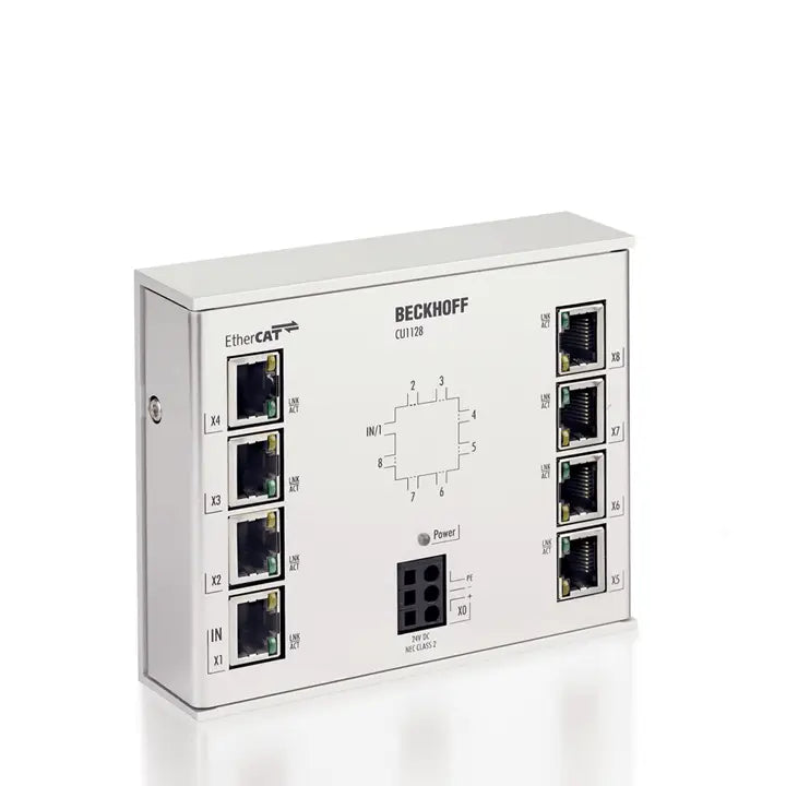 CU1128-0000 | Beckhoff EtherCAT Hub 8-Port RJ45 100 Mbit/s with 24 V DC Supply