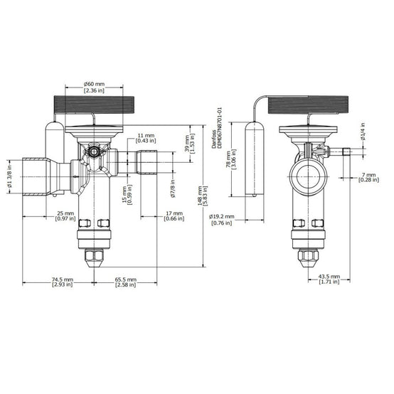 Danfoss 067N2165 Commercial Thermostatic Expansion Valve Body