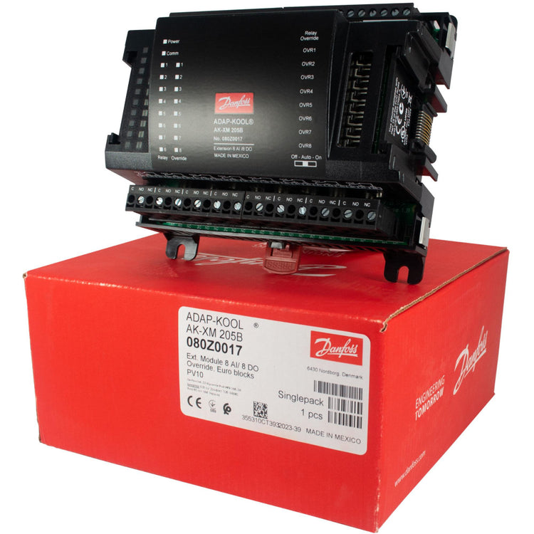 Danfoss 080Z0017 AK-XM 205B I/O Extension Module for ADAP-KOOL Refrigeration Control Systems