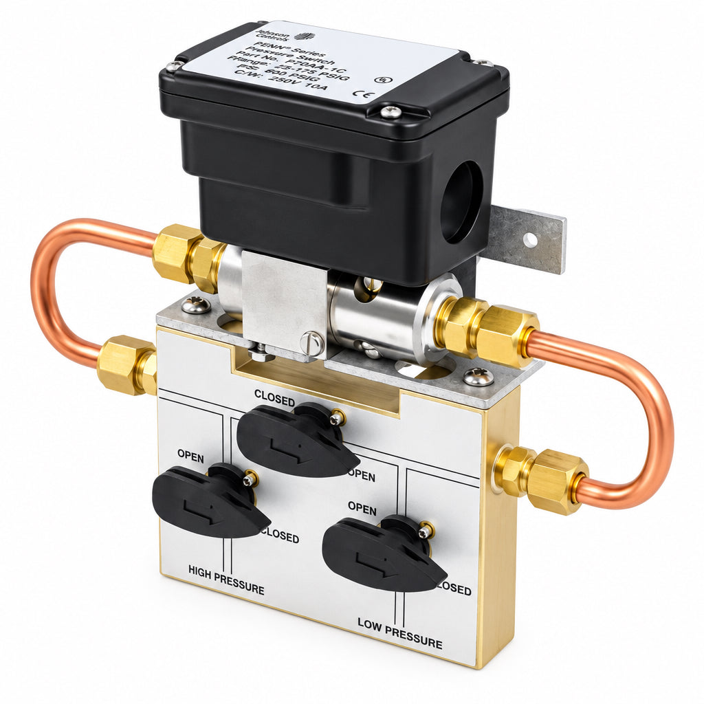 Johnson Controls DP110050U3V4V Differential Pressure Transducer with 3-Valve Manifold and 4–20 mA Output