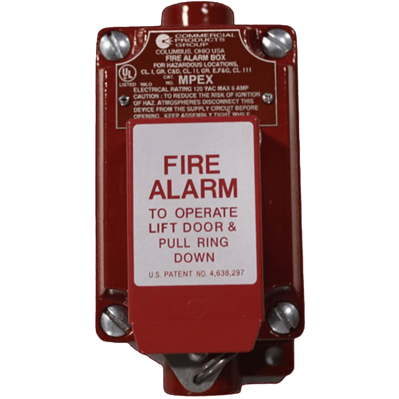 MPEX | Potter Explosion-Proof Manual Pull Station, Red, Class I/II/III Hazardous Area Rated
