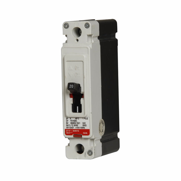 FD1020L | Eaton 20A 1-Pole 347 VAC / 125 VDC Series C Molded Case Circuit Breaker (F-Frame)