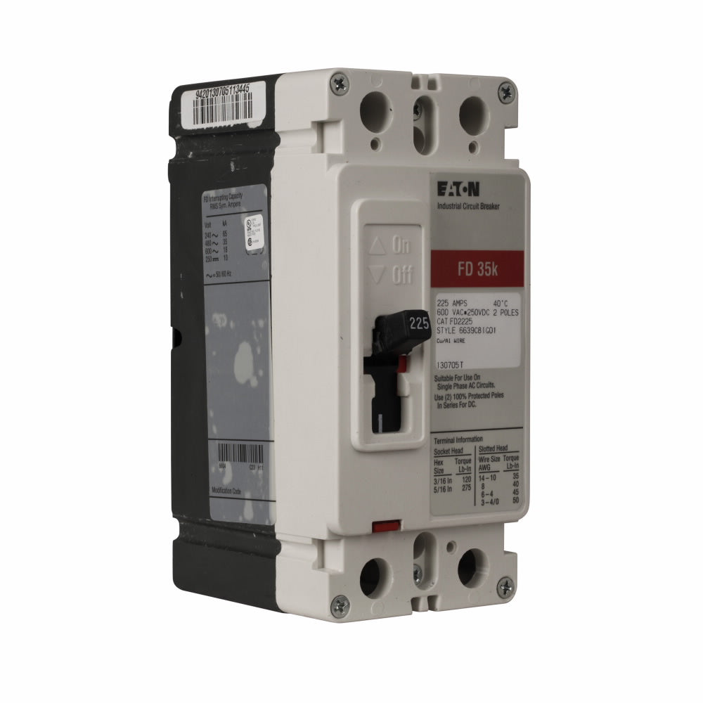 FD2040L | Eaton 40A 2-Pole F-Frame Series C Molded Case Circuit Breaker