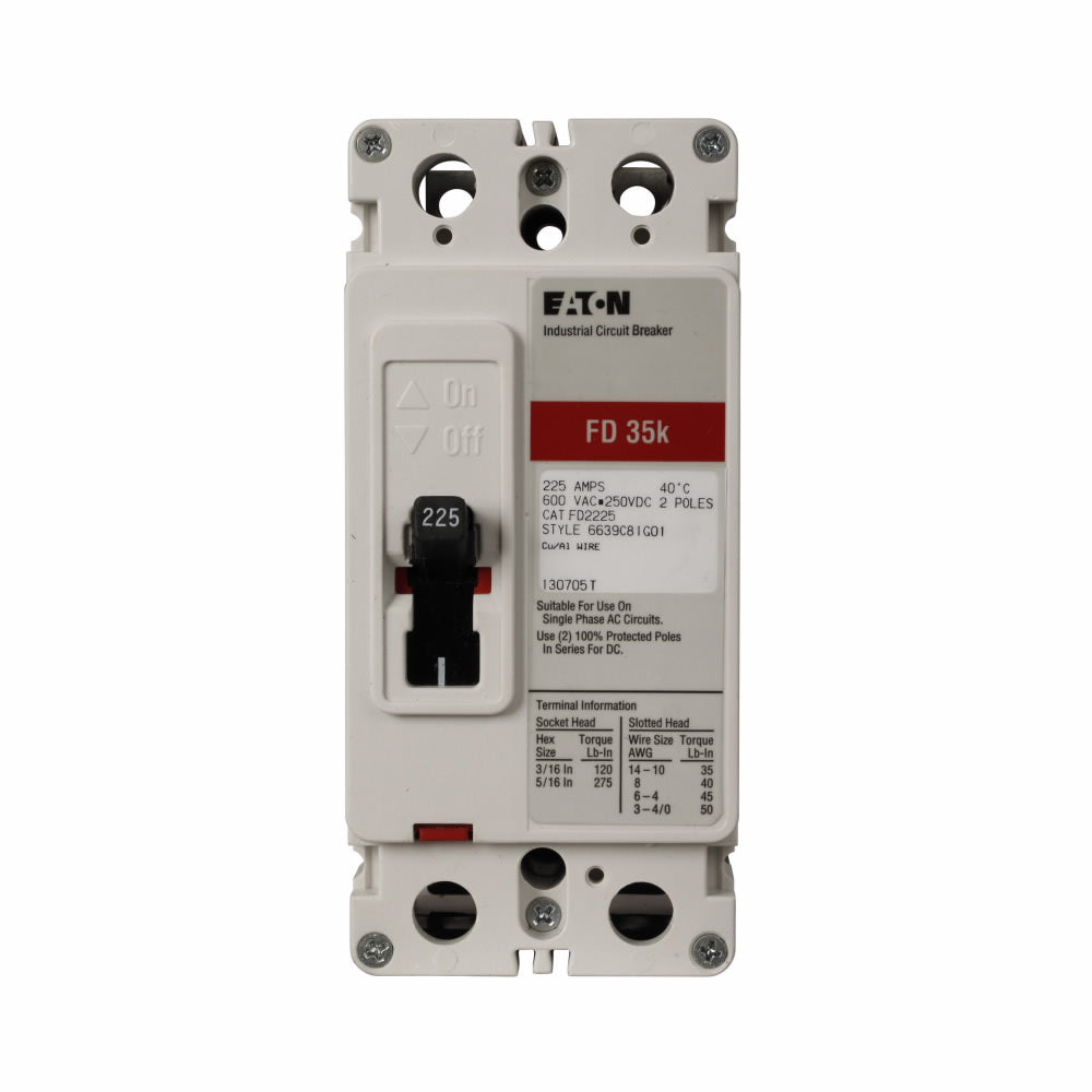FD2100L | Eaton 100A 2-Pole Molded Case Circuit Breaker, Series C, F-Frame