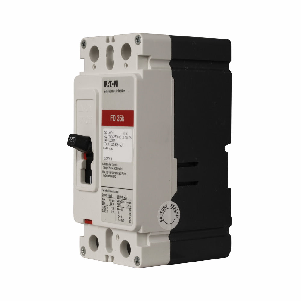 FD2100L | Eaton 100A 2-Pole Molded Case Circuit Breaker, Series C, F-Frame