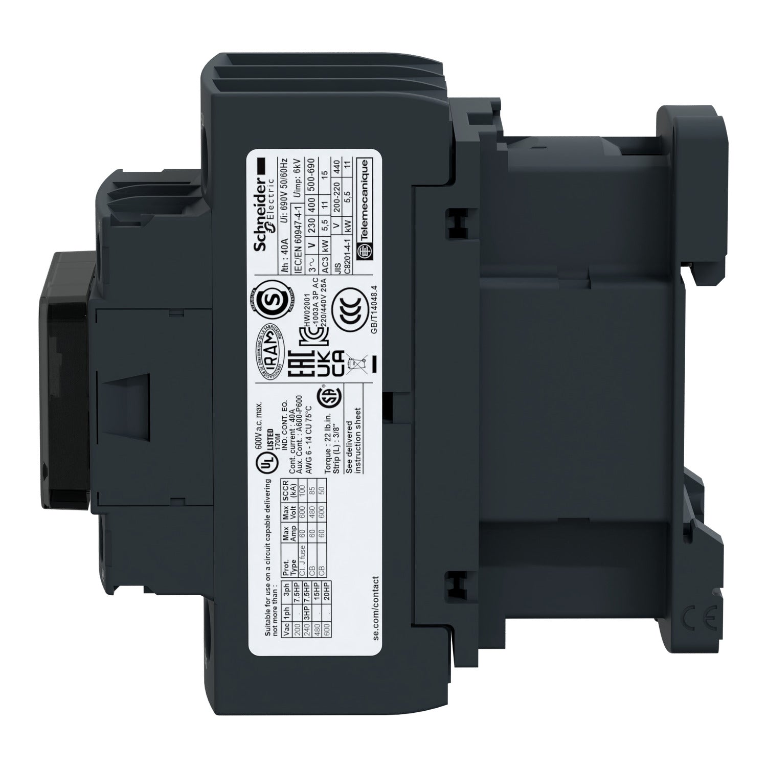 LC1D32G7 | Schneider Electric 32A Three-Pole 120V AC IEC Screw Clamp Contactor