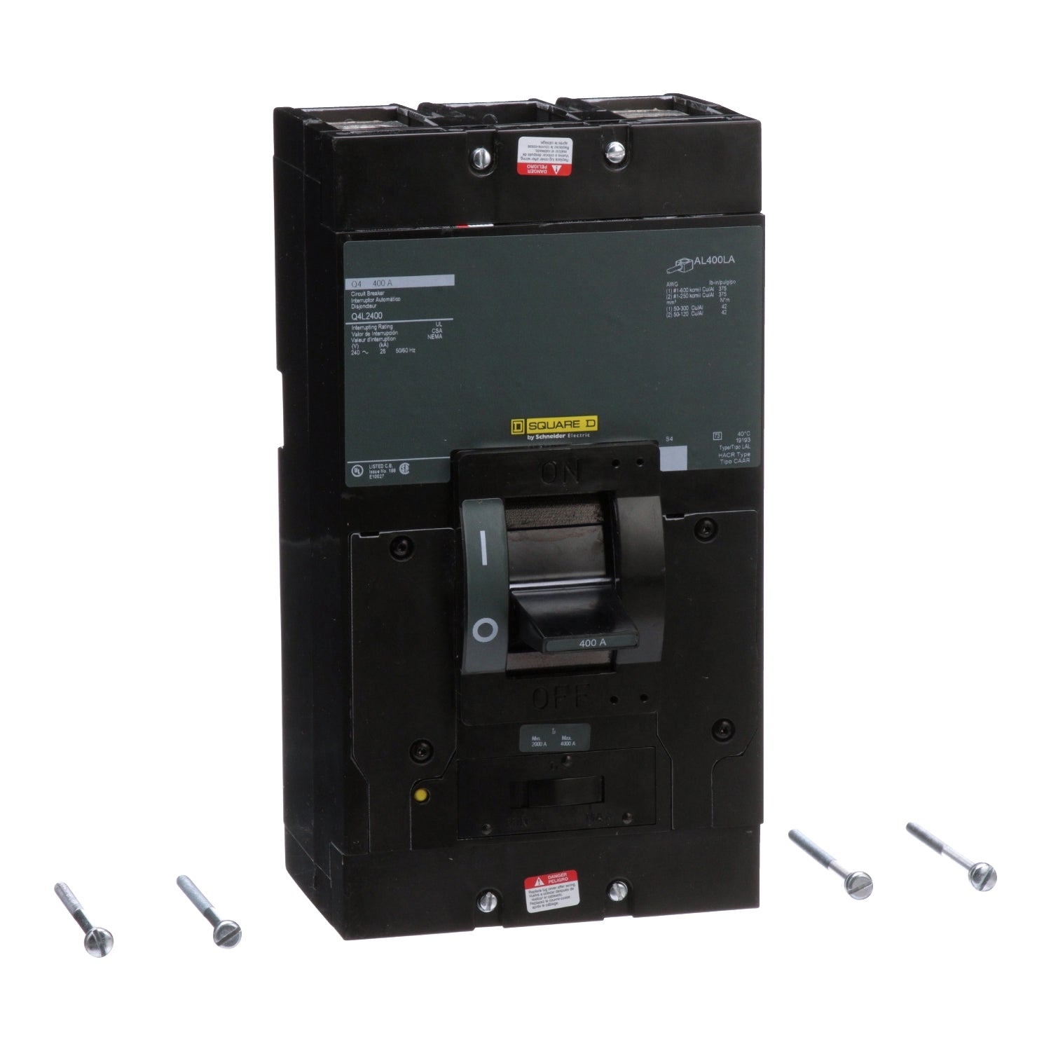 Q4L2400 | Square D 400A 2-Pole 240VAC Thermal Magnetic Molded Case Circuit Breaker