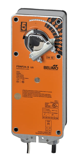 Belimo FSNF24-S US Spring Return Fire and Smoke Damper Actuator with Auxiliary Switches