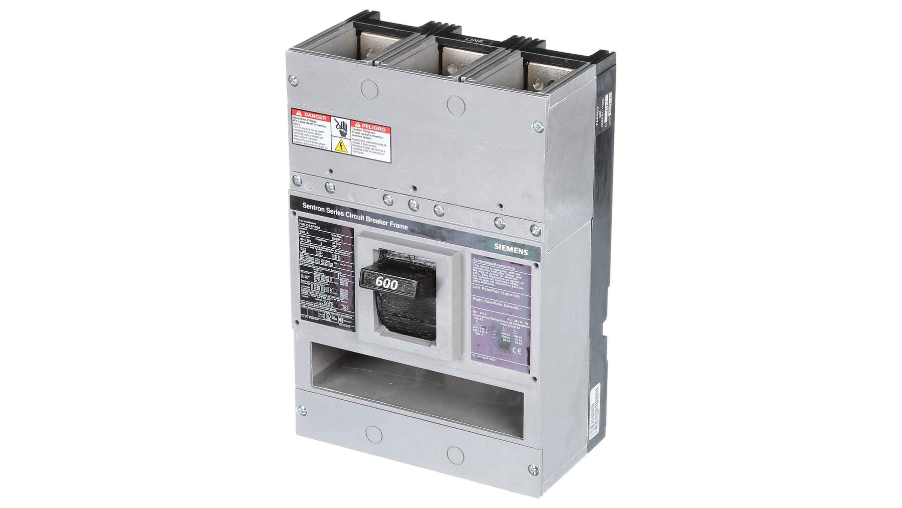 HHLD63F600 | Siemens 600A 600V 3-Pole Molded Case Circuit Breaker Frame