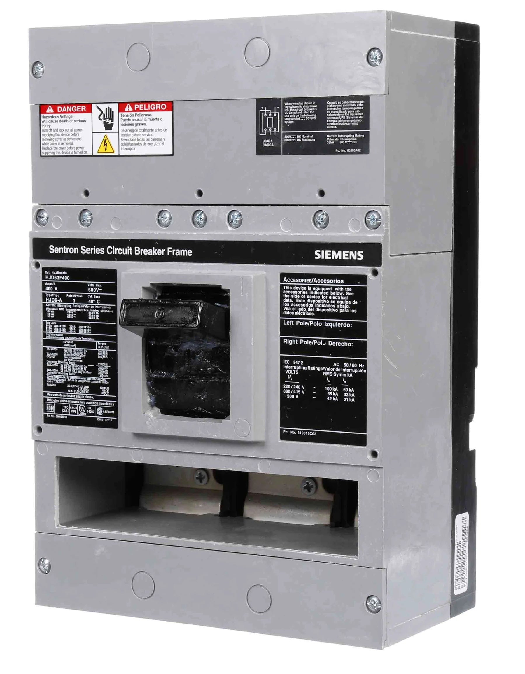 HJD63F400 | Siemens 3 Pole Circuit Breaker