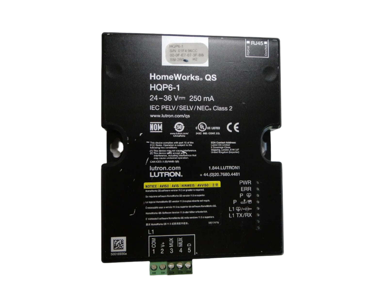 HQP6-1 | Lutron HomeWorks QS 1-Link Processor with Ethernet & RS485 System Integration