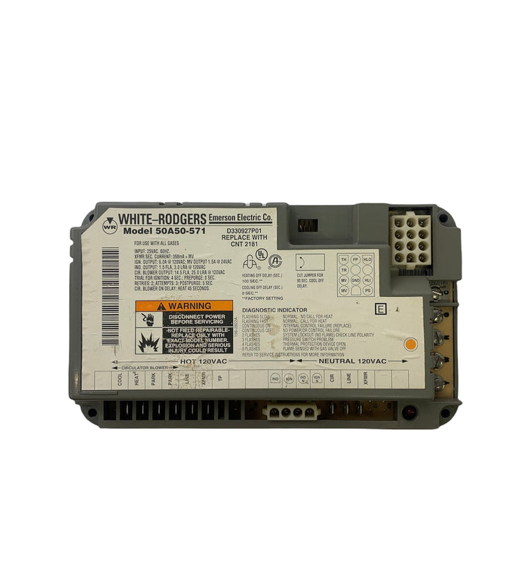 White-Rodgers 50A50-571 Integrated Furnace Control Board for Compatible Trane and American Standard Gas Furnaces