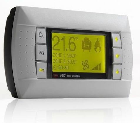 CAREL PGD1000FZ0 pGD1 Green-Backlit Graphic Display with Buzzer